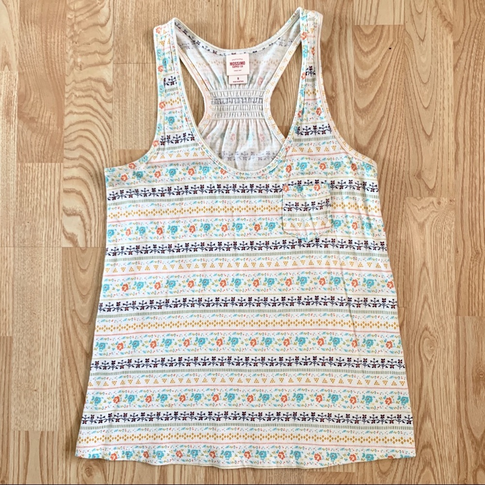 Mossimo Supply Co. Yellow Floral Print Tank Top
